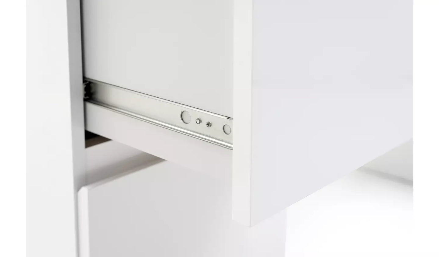 Assembled Jenson 5 Drawer Dressing Table - Matte White